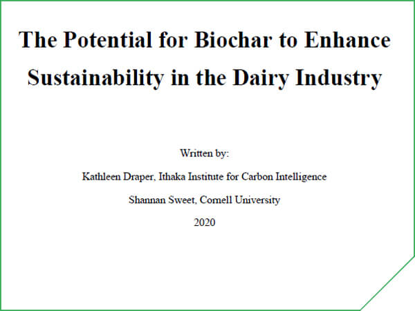 The Potential for Biochar to Enhance Sustainability in the Dairy Industry